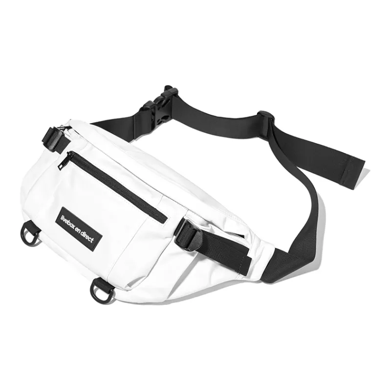 LIVEBOX EN DIRECT Nylon Fanny Pack Unisex Ecru-1