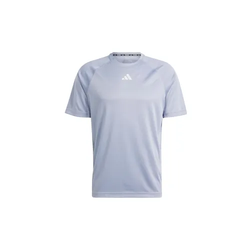 Adidas Gym T-Shirts Men Silver Gray Violet