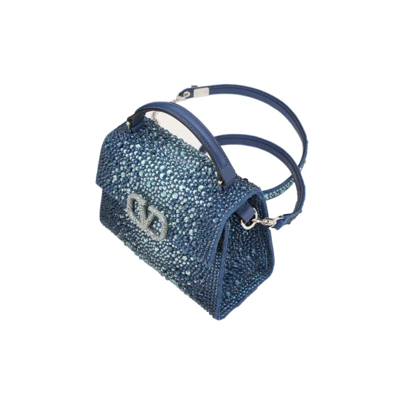 Valentino Denim Shoulder Bag, Crossbody Bag, Handbag Mini Women's Blue-4