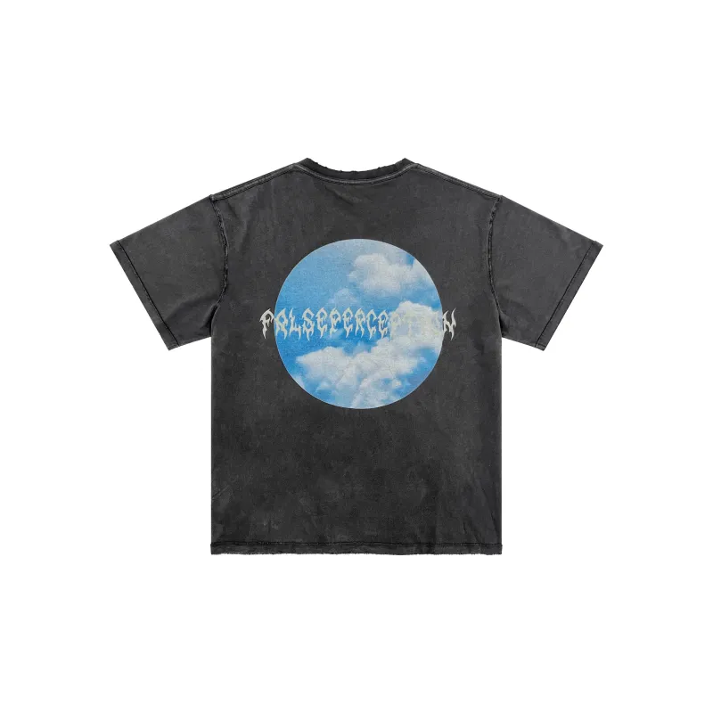 False Perception T-Shirts Unisex Washed Black-1
