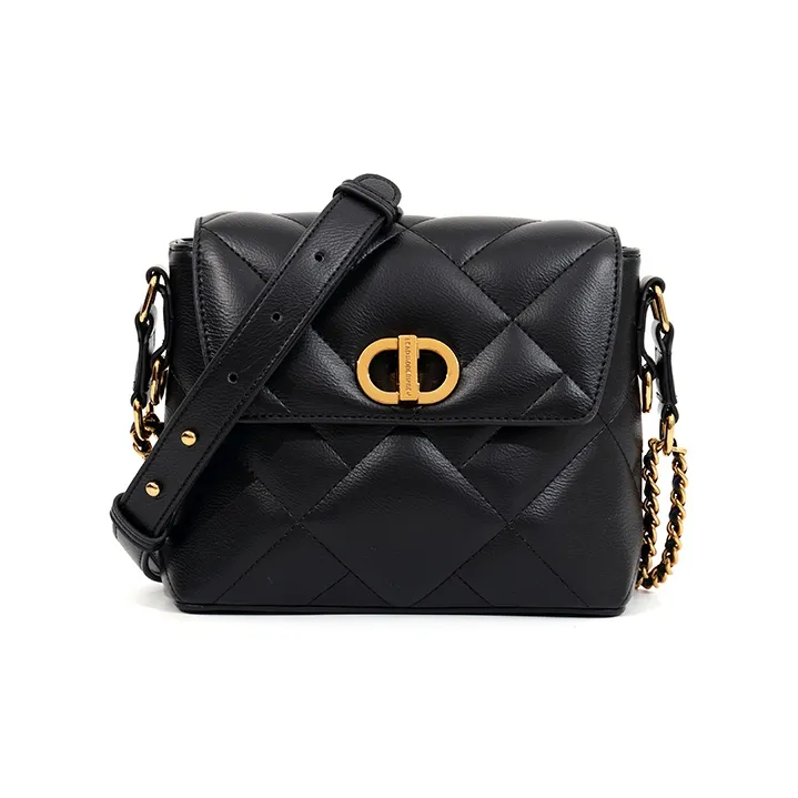LMK Cow Leather Crossbody Bag, Shoulder Bag Women's Black-0