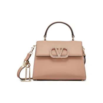 Valentino VSLING Embroidery Shoulder Bag Crossbody Bag Handbag Small Size Women's Cinnamon Pink