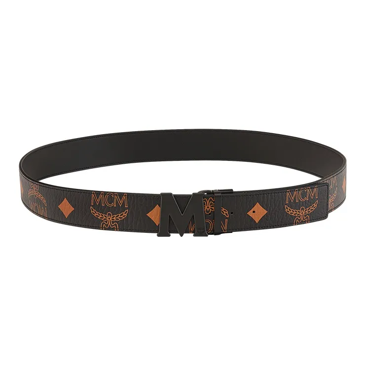 MCM Maxi Double-Sided M-Neckline Leather Leather Belts Unisex Width: 4CM-0