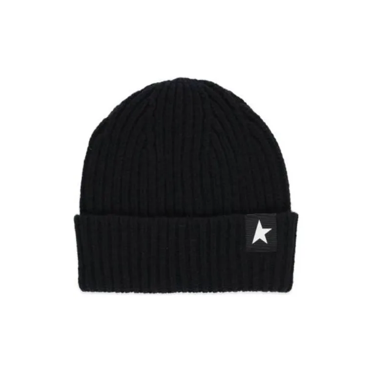 Golden Goose Star Patch Ribbed Beanie-0
