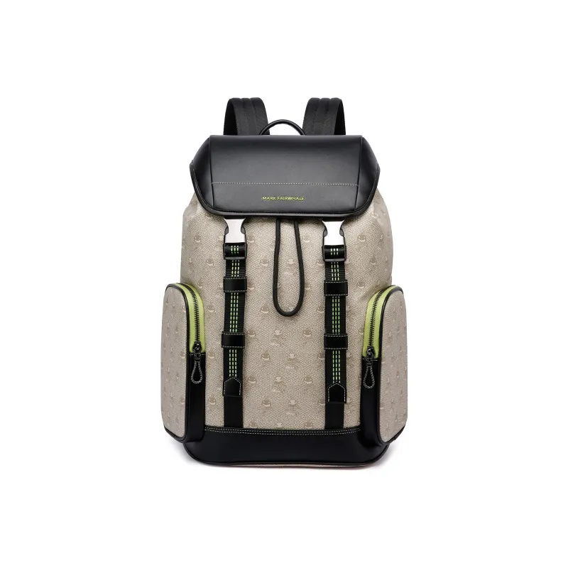 FAIRWHALE PVC Backpack Large Size Unisex Lead Gray Apricot-7