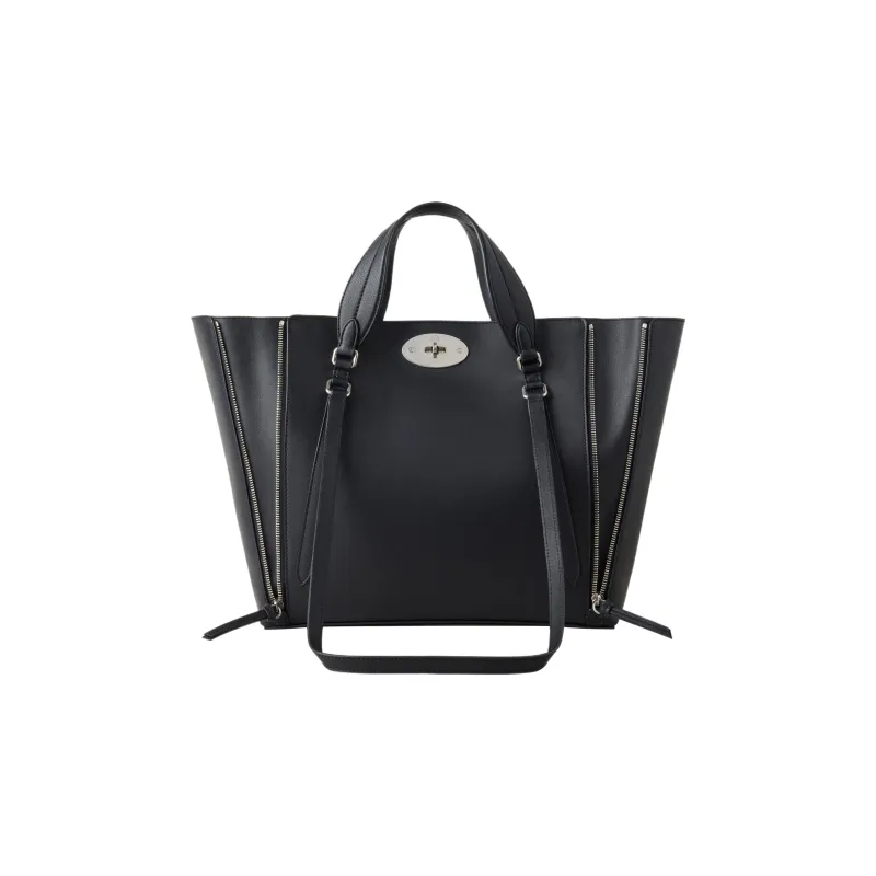Mulberry Bayswater Calfskin Tote Bag, Shopping Bag, Shoulder Bag, Handbag Trumpets Women's Black-0