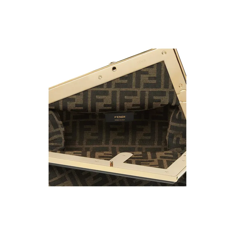 FENDI First Jacquard Fabric One Shoulder Crossbody Clutch Regular Women's Brown-4