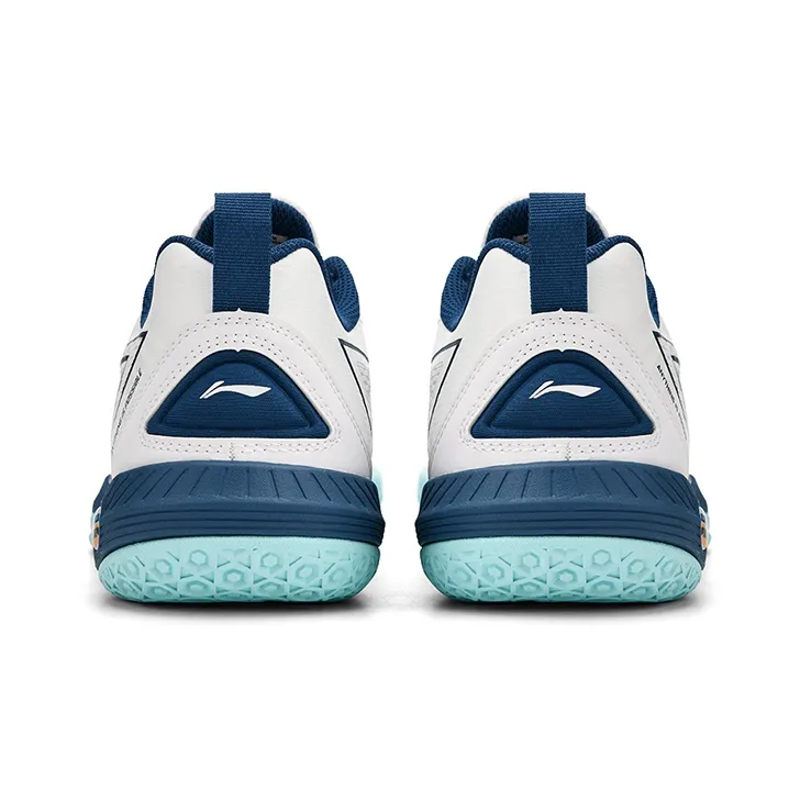 LiNing Anti Slip Wear Resistant Breathable Coverage Low Top Badminton Shoes Unisex White New Denim Blue-3