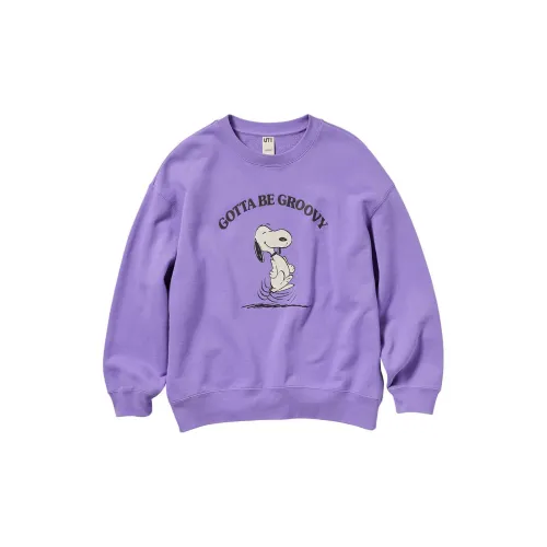 UNIQLO X PEANUTS Co-branded Series Sweatshirts Women's Blue Purple