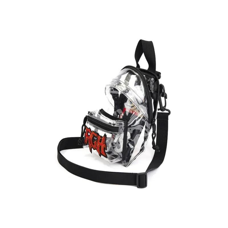 Rough Enough PVC Cycling Crossbody Bag, Handbag Medium Size Unisex Transparent-3