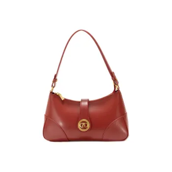 GXFMOD Cow Leather One Shoulder Crossbody Baguette Bag Large Size Women's Red