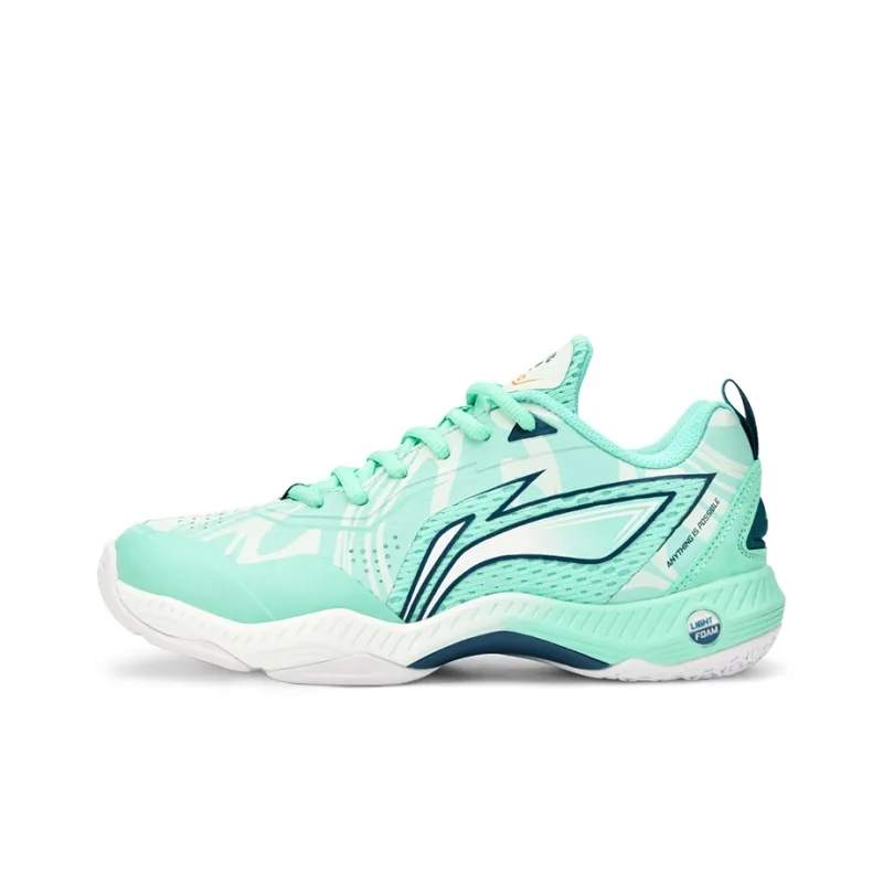 LiNing Anti Slip Wear Resistant Breathable Coverage Low Top Badminton Shoes Unisex Ice Green-0
