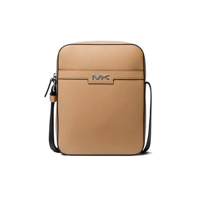 MICHAEL KORS MK Cooper Artificial Leather Crossbody Bag Small Size Men's Camel-0