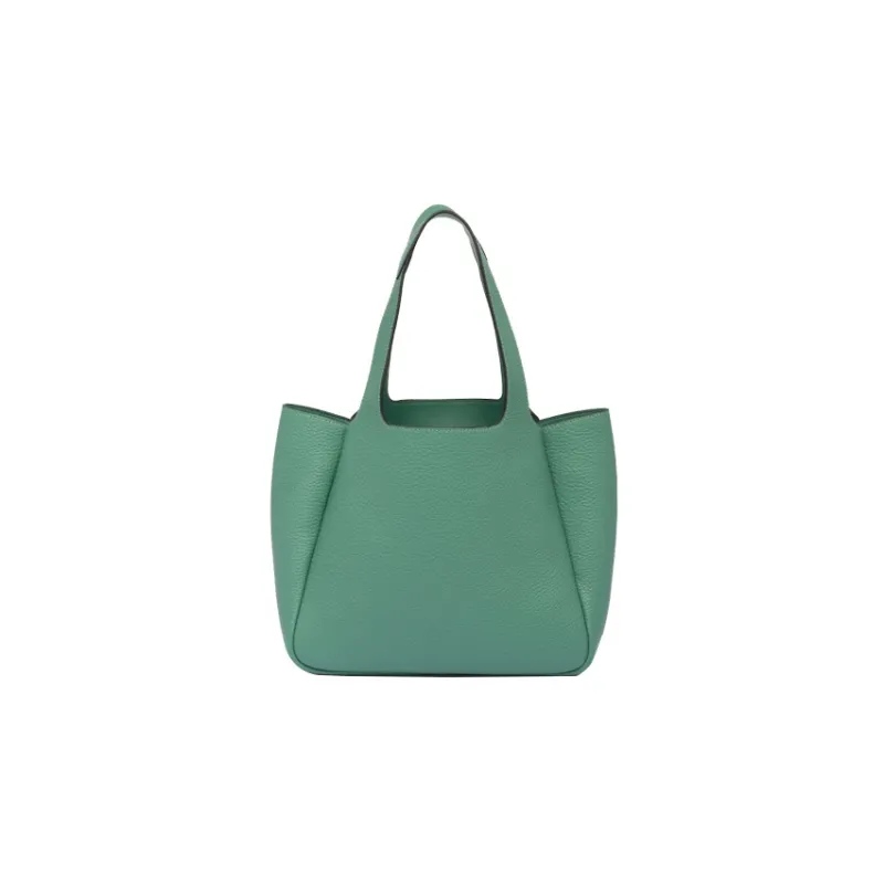 PRADA Leather Basket Bag Tote Bag Shopping Bag Handbag Women's Green-1