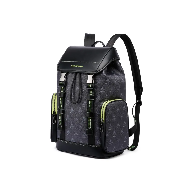 FAIRWHALE PVC Backpack Large Size Unisex Lead Gray Apricot-1