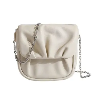 NOMK PU Cloud Bag Shoulder Bag Dumpling Bag Crossbody Bag Mini Women's White/Black
