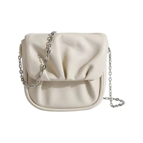 NOMK PU Cloud Bag Shoulder Bag Dumpling Bag Crossbody Bag Mini Women's White/Black