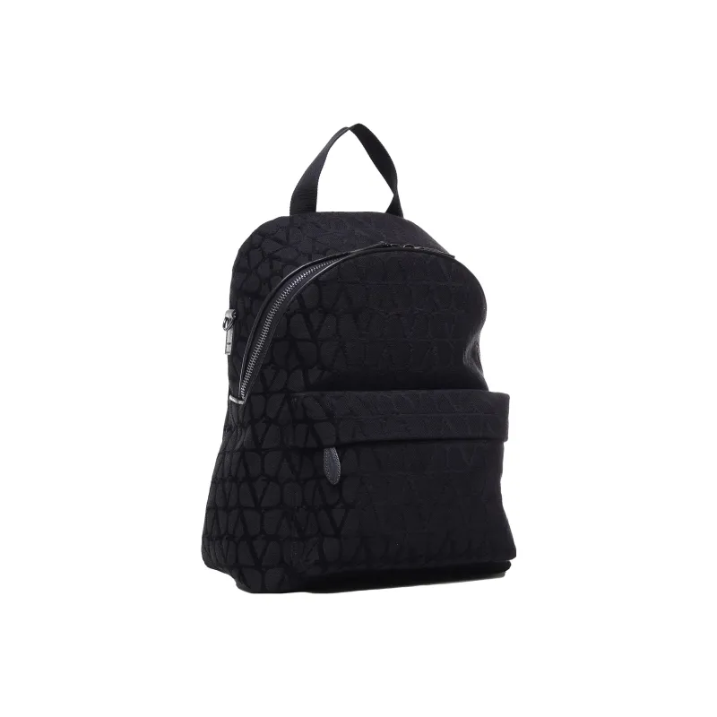 Valentino Fabric With Leather Backpack Men's Black-1