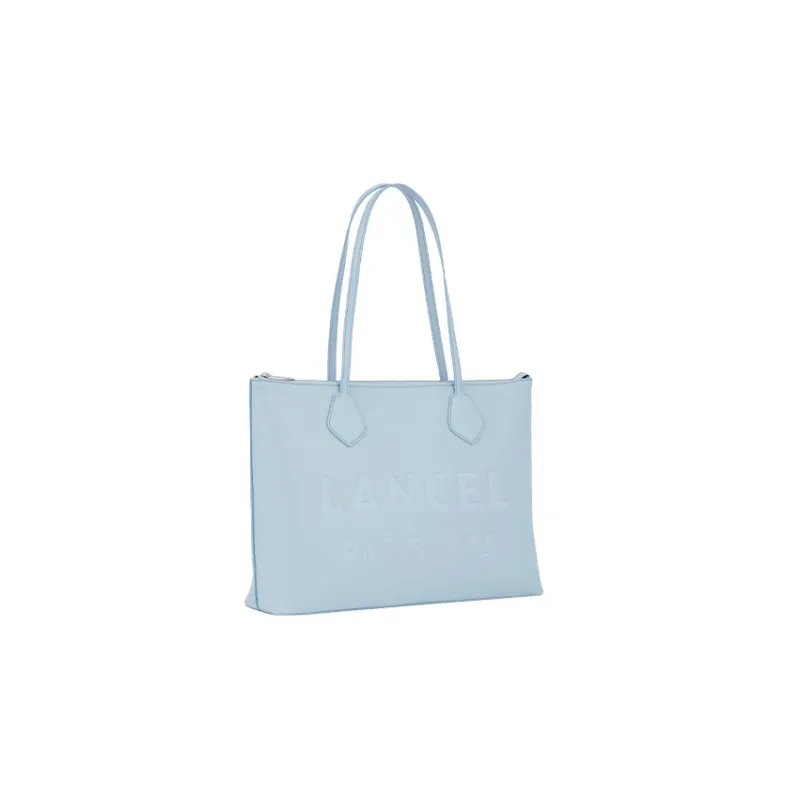 LANCEL Smooth Cow Leather Tote Bag Shopping Bag Shoulder Bag Handbag Women's Blue-1