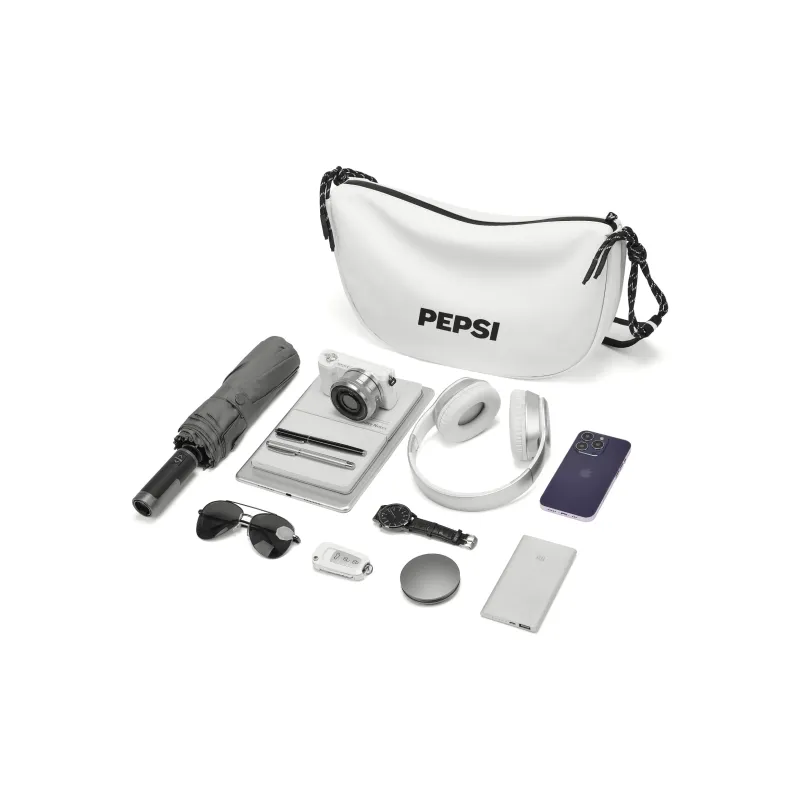 Pepsi PU Dumpling Shoulder Bag Regular Unisex White/Black-5