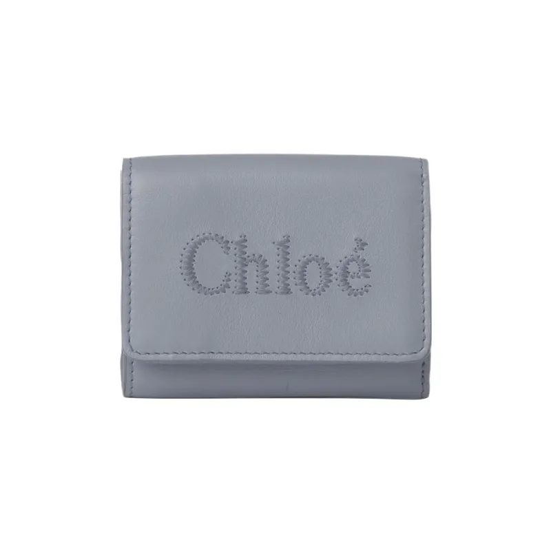 Chloe Bright Calfskin Wallet Mini Women's Storm Blue-0