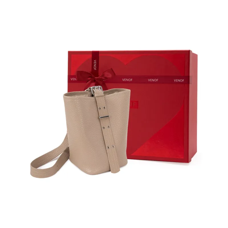 VENOF Cow Leather Premium Small Batch Women's One Shoulder Crossbody Tote Women's Stone Gray-10