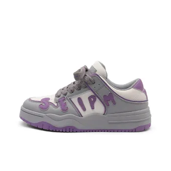 Seattle Palm Low Top Skateboard Shoes Unisex Gray Purple
