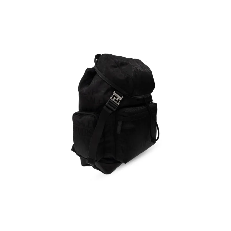VERSACE Polyamide Backpack Men's Black-1