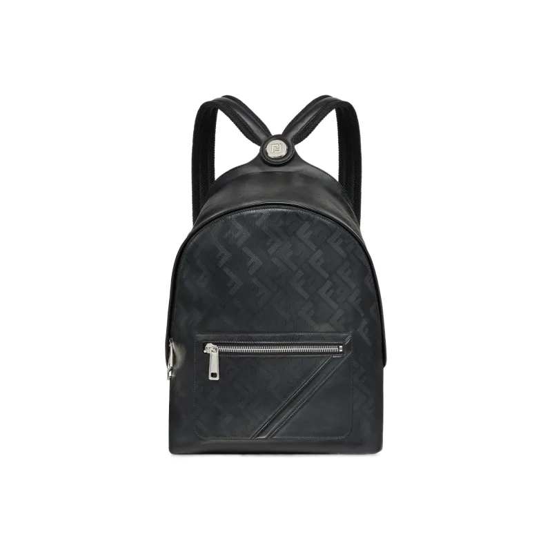 FENDI Calfskin Backpack Men's Black-0