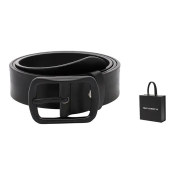 FREE RABBITⅡ Square Pin Buckle Cow Leather Leather Belts Unisex 3.5CM