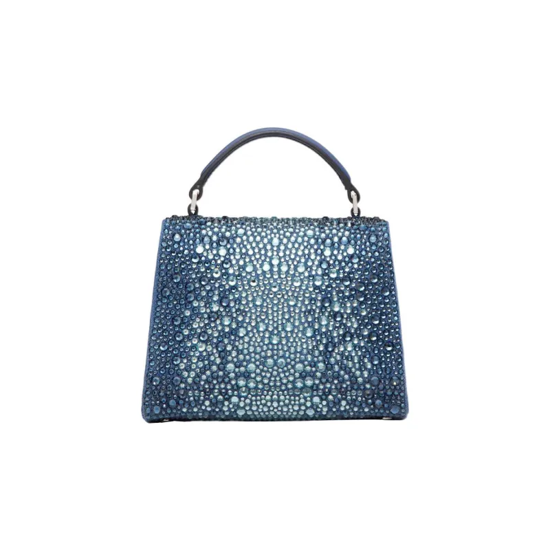 Valentino Denim Shoulder Bag, Crossbody Bag, Handbag Mini Women's Blue-3