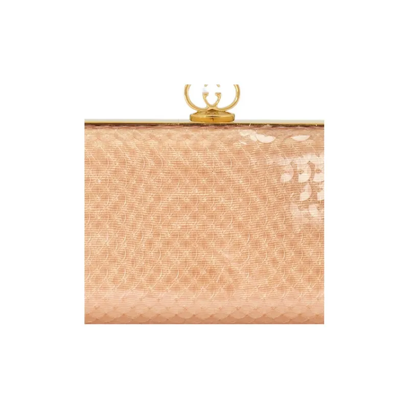 GUCCI Broadway Fabric Evening Party Clutch Small Size Women's Beige-7
