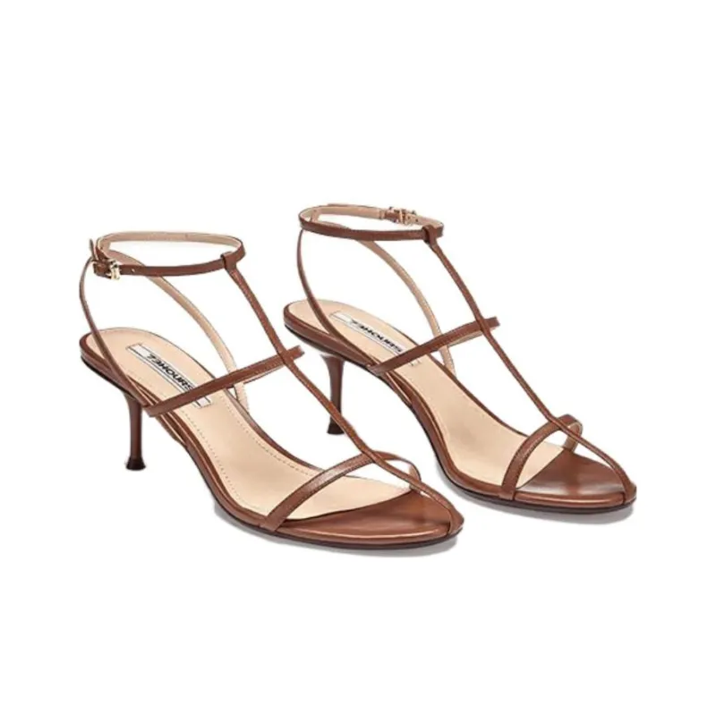 73Hours Genius Scale Roman Sandals 6cm Women's Red Brown-3