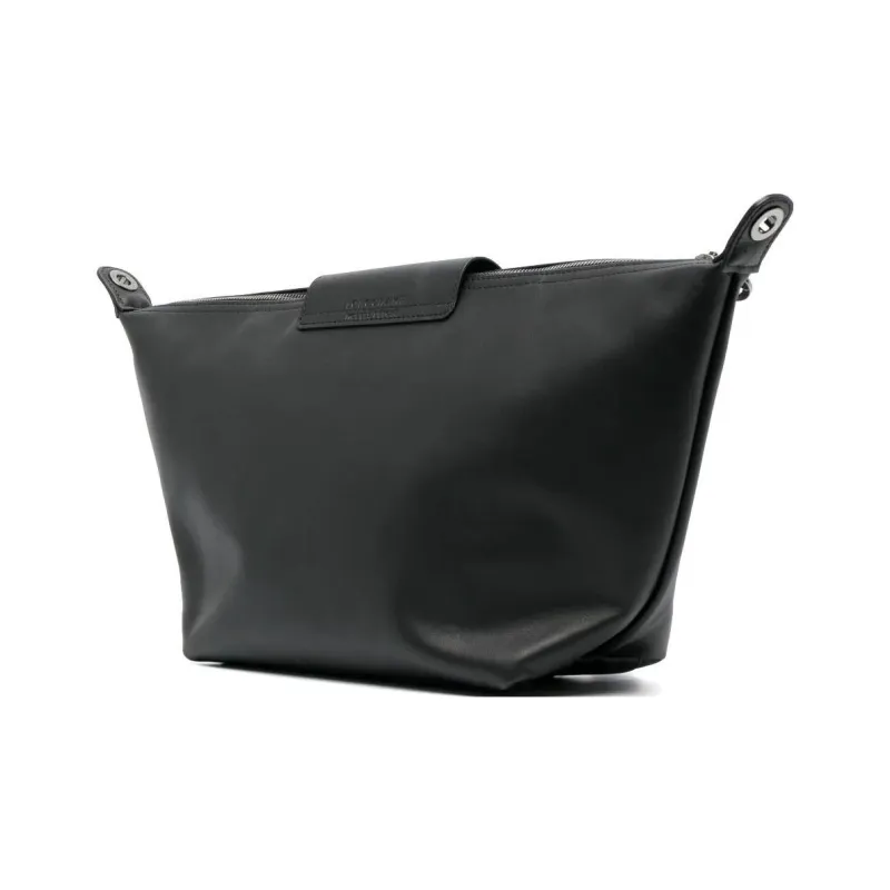 LONGCHAMP Le Pliage Xtra Cow Leather Dumpling Bag Hobo Shoulder Bag, Crossbody Bag Trumpets Women's Black-3