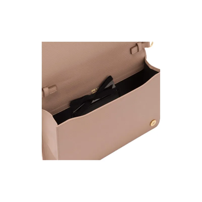 PRADA Saffiano Leather Handbag Shoulder Bag Crossbody Bag Mini Women's Pink-3