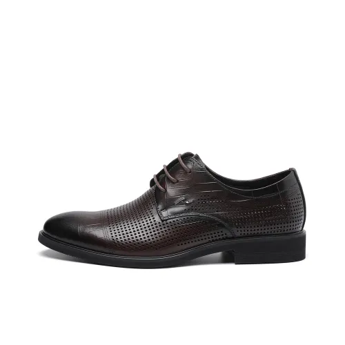 TRUMPPIPE Dress Shoes Men Low-Top Brown