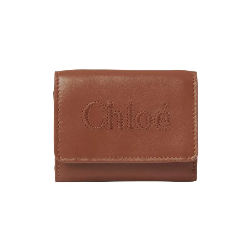 Chloe Bright Calfskin Wallet Mini Women's Caramel Brown-0