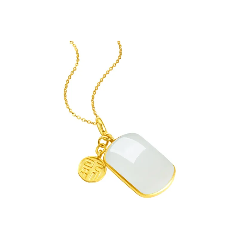 ZHOU LIU FU Hetian Jade Pendants Unisex Green Jade-2