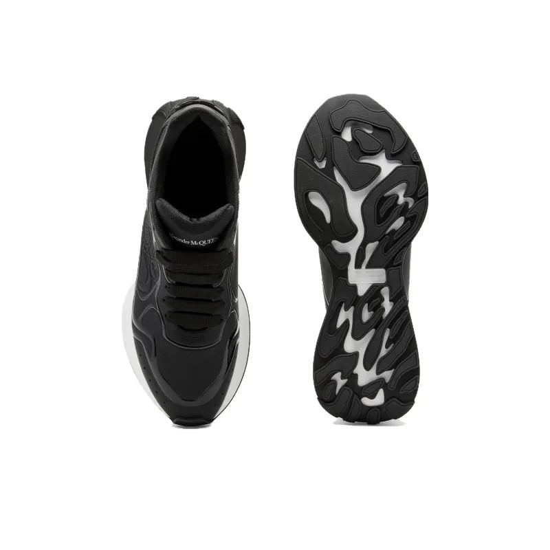 Alexander McQueen Sprint Runner Black White-4