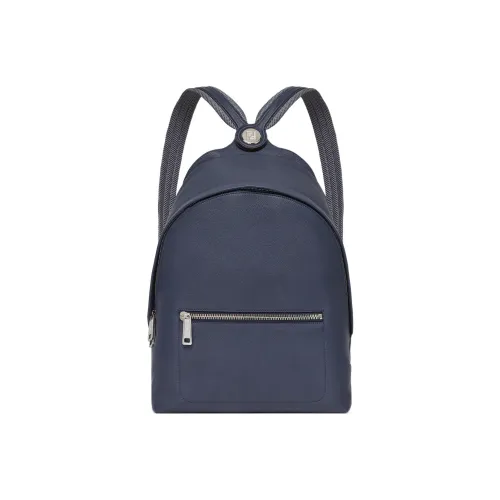 FENDI Calfskin Backpack Men's Dark Blue