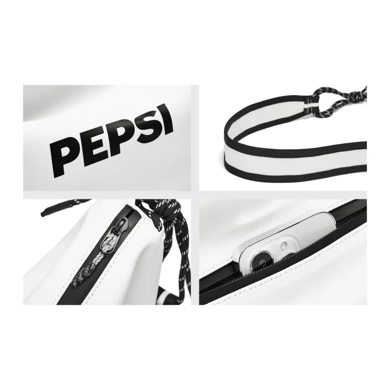 Pepsi PU Dumpling Shoulder Bag Regular Unisex White/Black-6
