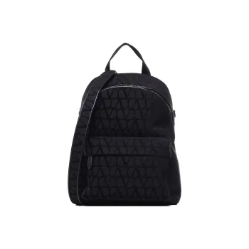 Valentino Fabric With Leather Backpack Men's Black