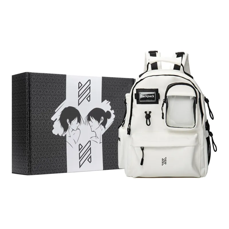 NOMK PU Laptop Bag, Travel Bag, Backpack Regular Unisex White-3
