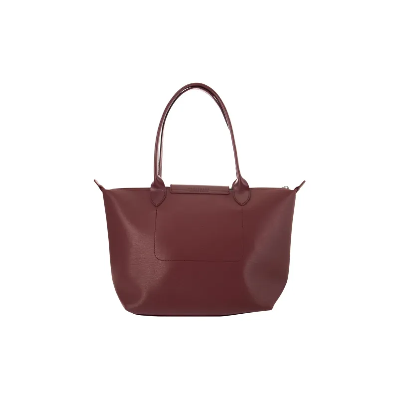 LONGCHAMP Le Pliage City Coated Canvas With Leather Dumpling Bag Handbag Shoulder Bag Women's Dark Purple-3