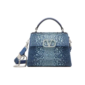 Valentino Denim Shoulder Bag Crossbody Bag Handbag Mini Women's Blue