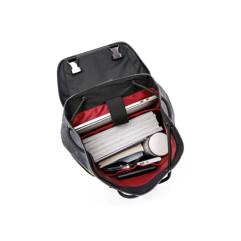 FAIRWHALE PVC Backpack Large Size Unisex Lead Gray Apricot-5