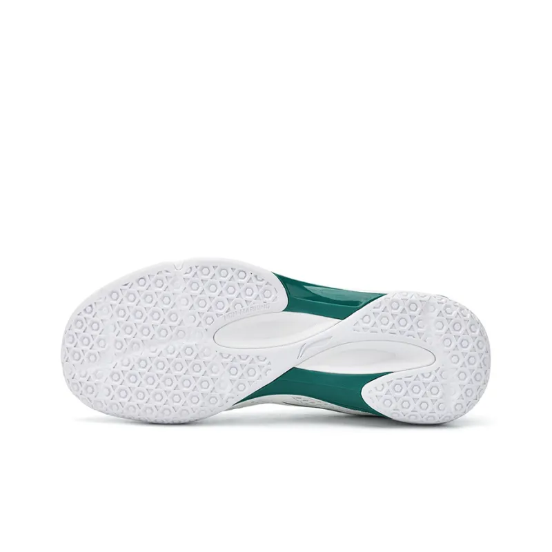 LiNing Anti Slip Wear Resistant Breathable Coverage Low Top Badminton Shoes Unisex White Green-3
