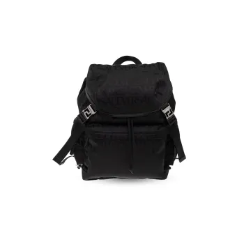 VERSACE Polyamide Backpack Men's Black