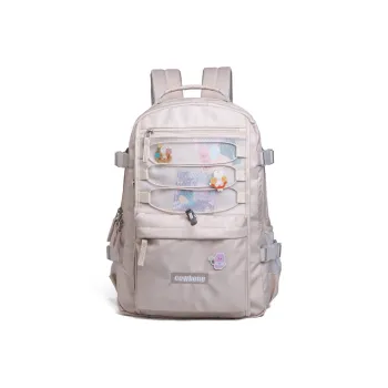 COWBONE Nylon Laptop Backpack Medium Size Unisex Ecru