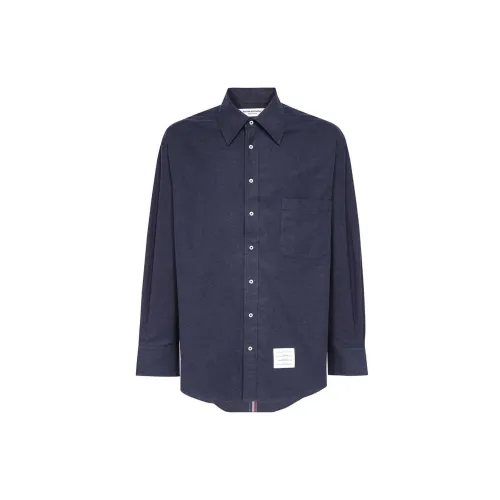 THOM BROWNE FW23 Early Autumn Collection Shirts Men Dark Blue